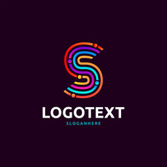 Letter S logo. colorful network logo