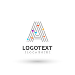 Letter A logo. colorful network logo