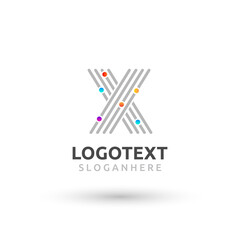 Letter X logo. colorful network logo