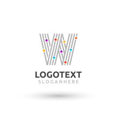 Letter W logo. colorful network logo