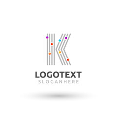 Letter K logo. colorful network logo