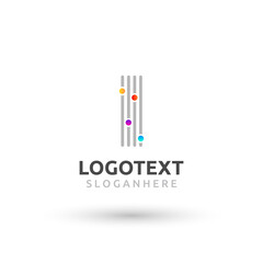 Letter I logo. colorful network logo