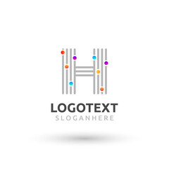 Letter H logo. colorful network logo