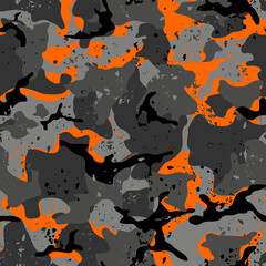 Seamless camouflage pattern of spots. Modern camo. Military texture. Print on fabric and clothing. Vector illustration