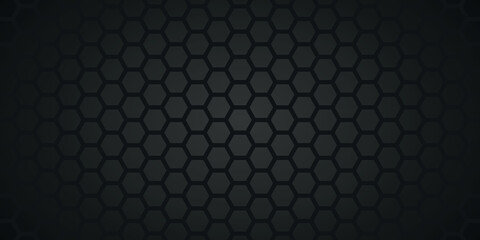 black abstract honeycomb background banner template vector