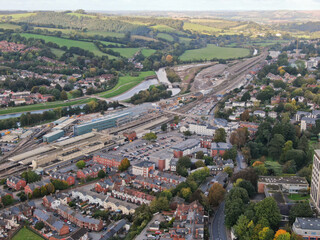 an aerial view of the centre of Exeter City 