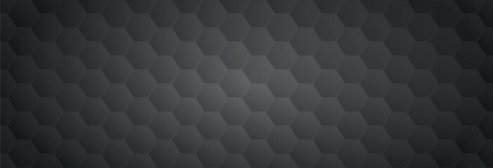 black abstract honeycomb background banner template vector