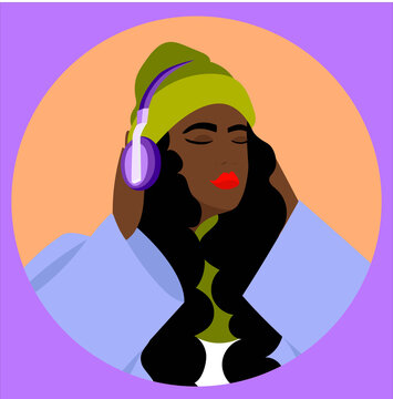 How does a person with a chronic illness look?  woman with headphones listening to music or podcasts