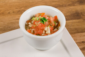 .Vinagrete or Vinaigrette is. a traditional Brazilian sauce made with tomato, pepper, onion,...