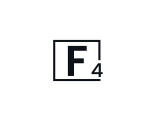 F4, 4F Initial letter logo