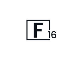 F16, 16F Initial letter logo