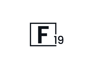 F19, 19F Initial letter logo