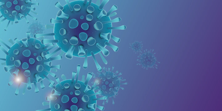 Covid 19 design banner - coronavirus sars cov 2 - blue design