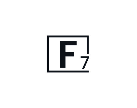 F7, 7F Initial letter logo