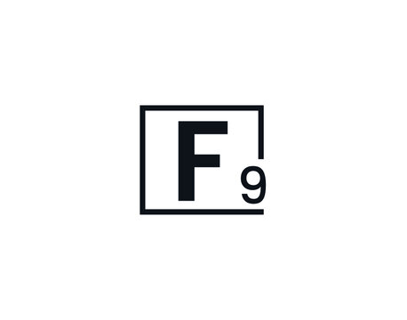 F9, 9F Initial letter logo