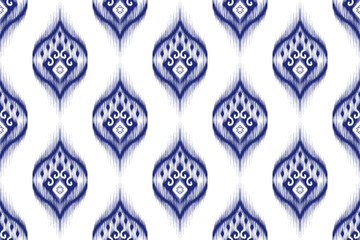 Ikat ethnic Moroccan pattern design. Aztec fabric carpet mandala ornament chevron textile decoration wallpaper. Tribal turkey African Indian traditional embroidery vector illustrations background 