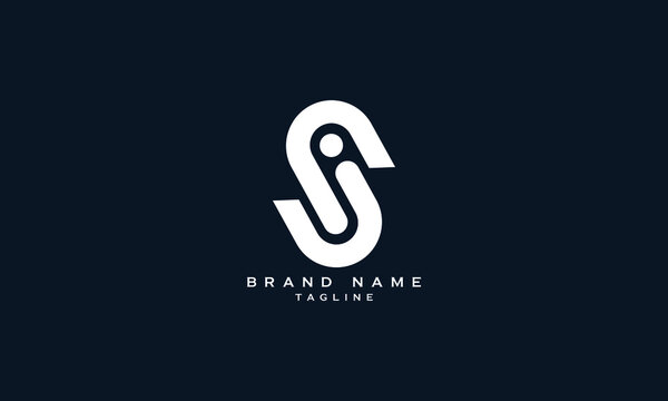 SJ, JS, Abstract initial monogram letter alphabet logo design