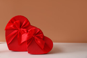 Beautiful gifts for Valentine's Day on table