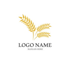 Wheat logo vector icon illustration