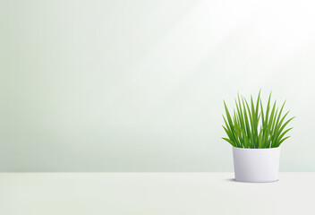 Background 3d abstract minimal scene with plant. Cosmetic product presentation. Illustration.
