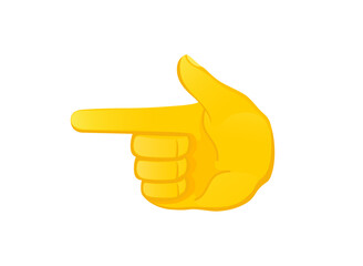 Hand index pointing left icon. Hand gesture emoji illustration.
