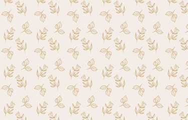 vintage minimalist floral line seamless pattern