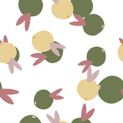 Cute citrus fruit seamless pattern. Fruits endless wallpaper. Cute doodle food backdrop.