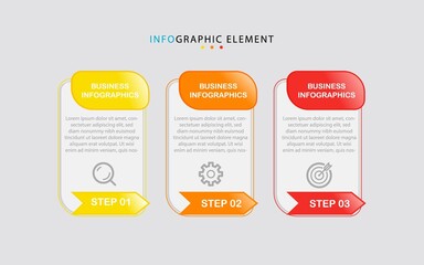 vector illustration Business Infographic design template with icons and 3 options or steps. Can be used for timeline,plan,process, presentations, layout, banner,info graph. Eps10
