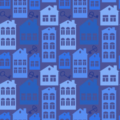 real estate (rent or sale) - houses and keys. Design element. architecture, minimalism