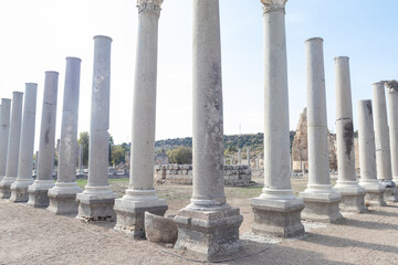 Fototapeta premium Ancient columns. Ancient city of Perge near Antalya