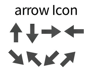 arrow icon with line cut style