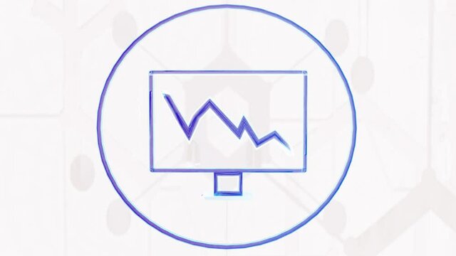 3D animation KI Computer Aktien Graph Logo