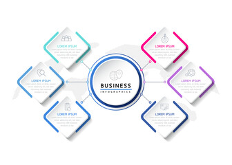 vector illustration infographic design template with 6 options or steps. used in presentation In business or marketing