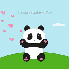 Card for Valentine's day with panda