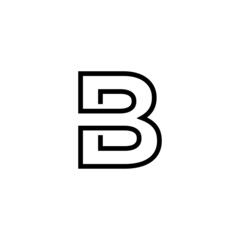 letter B logo with abstract line style, simple, elegant