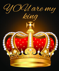 Illustration you are my king with golden shining crown
