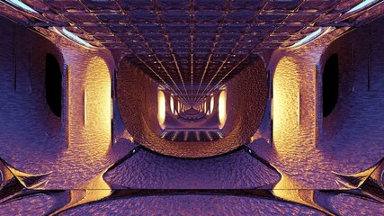 3d illustration of 4K UHD tunnel with holes