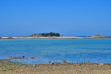 Beautiful seascape at Plougrescant in brittany - France