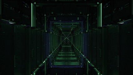 3d illustration of sci fi dark 4K UHD tunnel