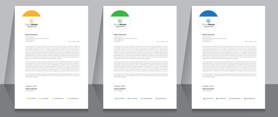 Letterhead format template, business style letterhead design template. Company letterhead template designs.	 - obrazy, fototapety, plakaty