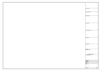 Technical drawing title block drawing. Drawn using CAD and in 2D. Project details are listed on the right while technical or construction drawings will be drawn in the blank space provided.