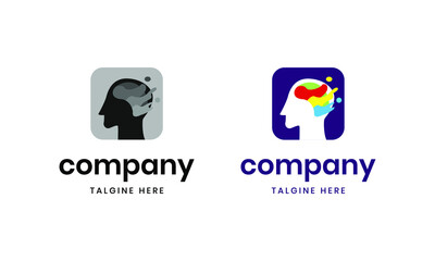 creative mind brain logo template set