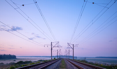 Fototapeta na wymiar Top view of freight train, motion blur.