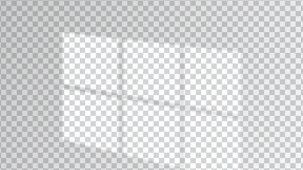 Window sunlight and shadow overlay for white wall mockups. Transparent vector effect for realistic light imitation © Svetlana Ievleva