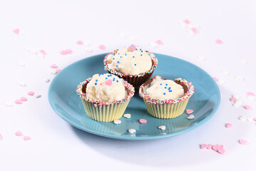 Ice cream in chocolate muffins.