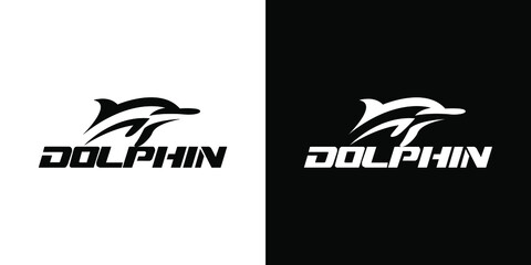 dolphin swim swims swimming jump jumps jumping out of water ocean animal logo