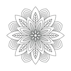 Floral pattern fragment of lace mandala. Vector illustration. 