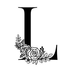 capital letter L alphabet nature letter flower monogram