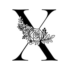 capital letter X alphabet nature letter flower monogram