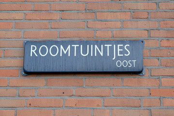 Street Sign Roomtuintjes At Amsterdam The Netherlands 6-1-2021